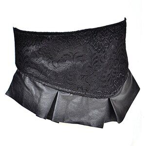 BNWT Holiday Soft Lace Corset Ruffle Trim Elastic Belt Wide Belt Stretch…